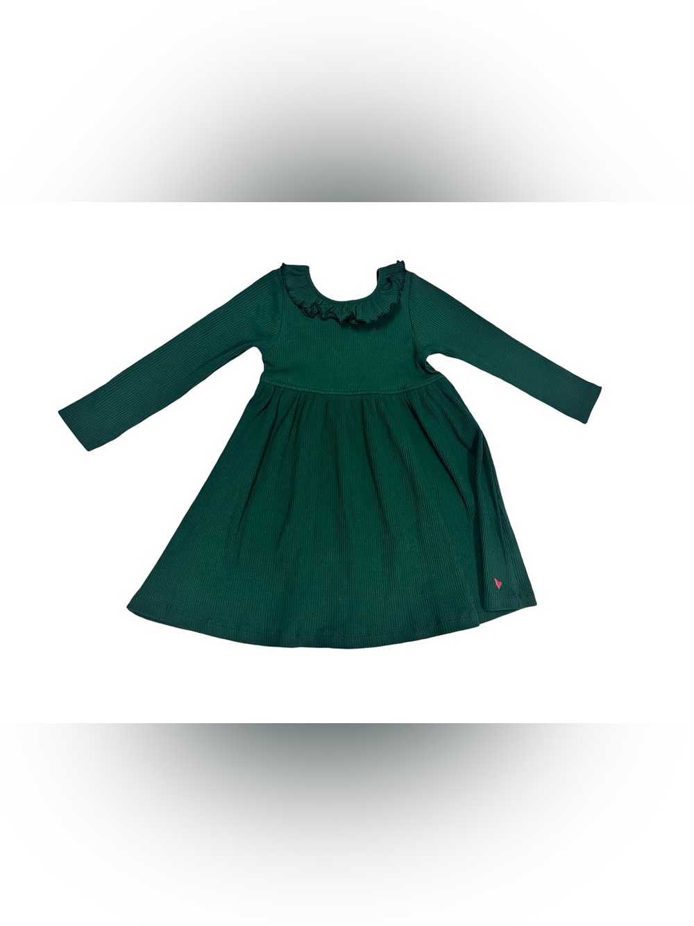 Pink Chicken Green Dress Ribbed Sz 3 Party Fall School Picture Day Holidays EUC